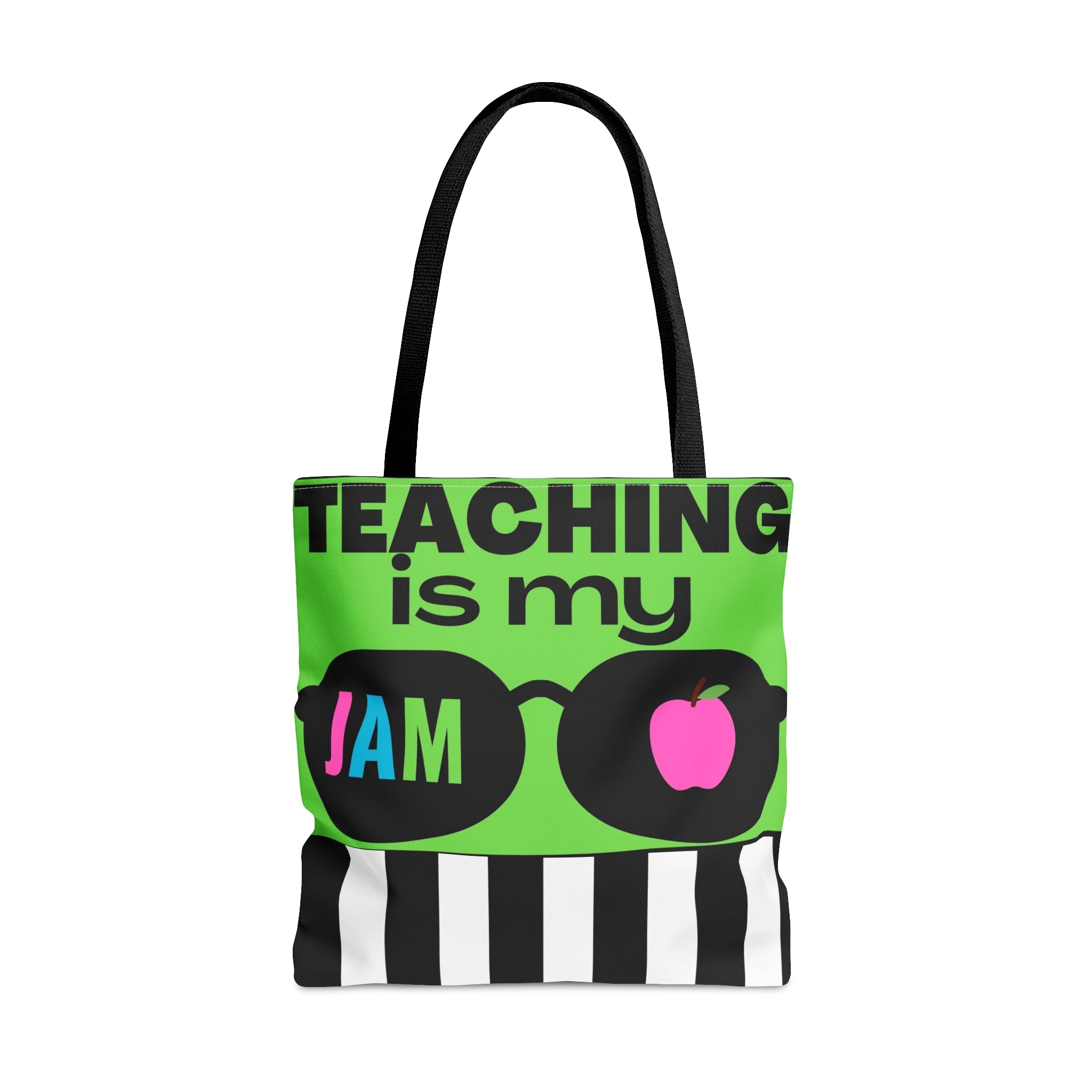 "Teaching is my Jam" [Lime/ Black/ White]- Tote Bag