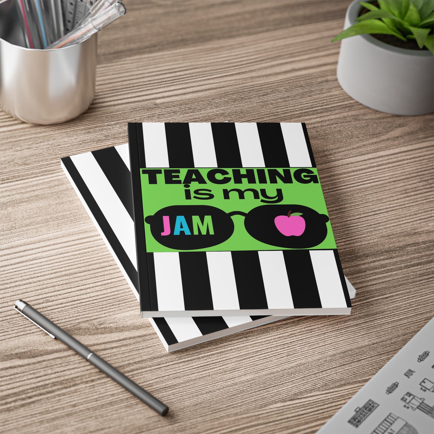 "Teaching is my Jam" [Lime]- Softcover Notebook