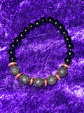 Stone and Copper Stretch Bracelet