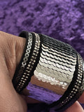 Black Sequin Snap Bracelet