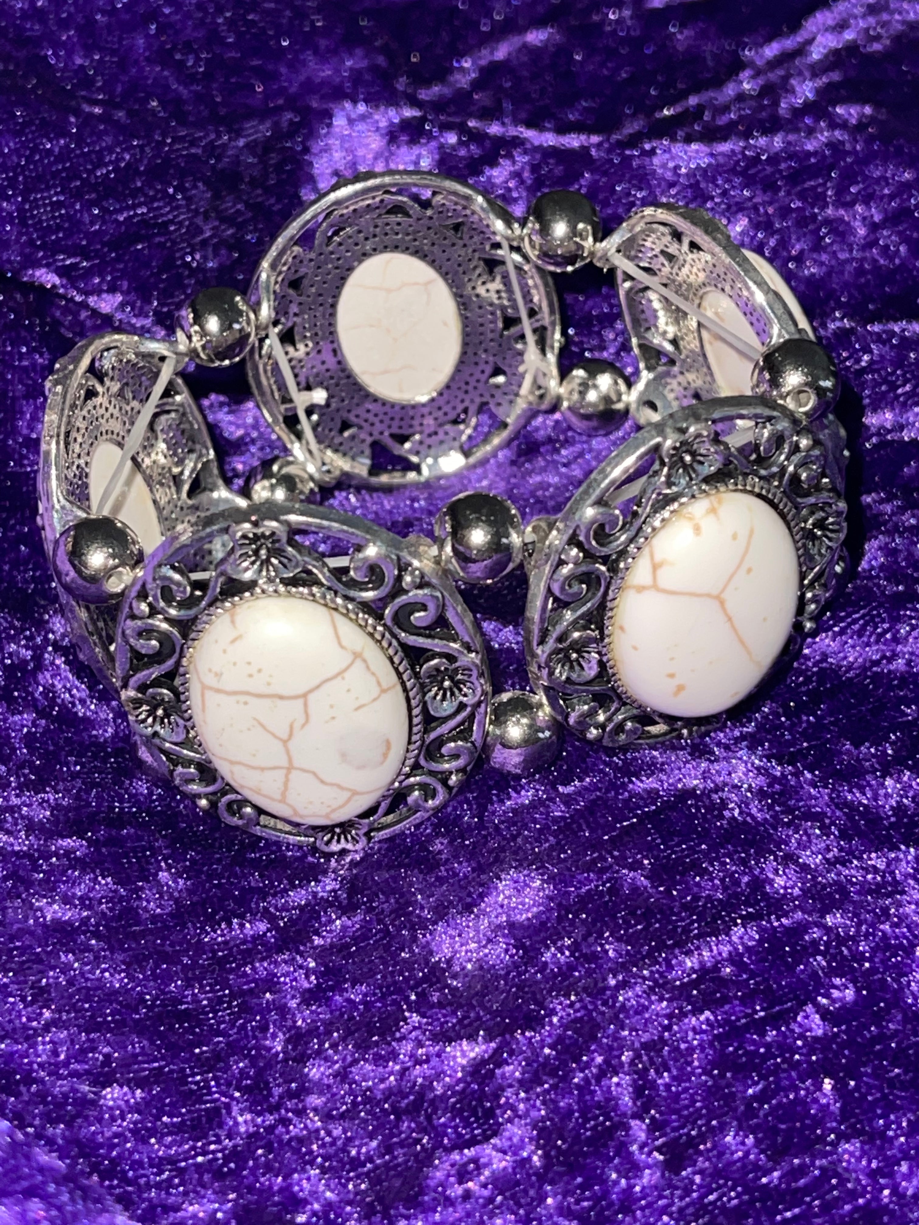 White Stone Stretch Bracelet