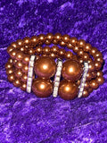 Brown Beaded Multi Layered Stretch Bracelet