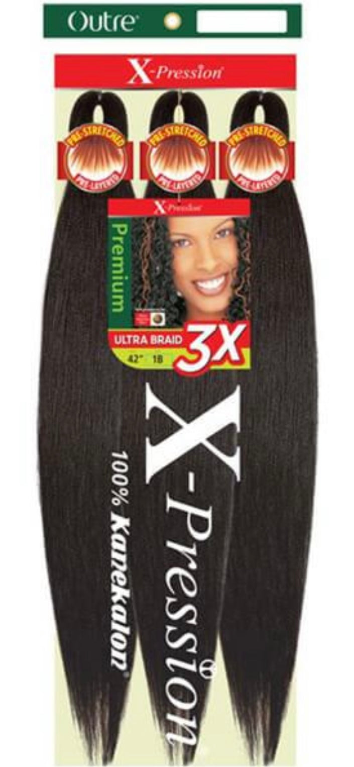 Outre X-Pression: 3X Ultra Pre-Stretched Kanekalon Braid 52"
