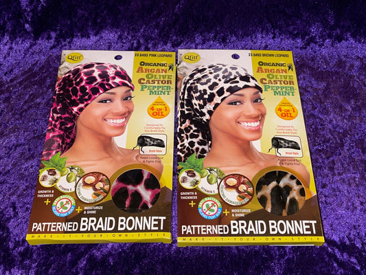 Leopard Print Braid Bonnet