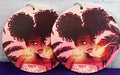 Beautiful Queen with 2 Puffballs Circle Earrings