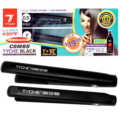 Ceramic Flat Irons- 2 pack- 1” & 1/2”