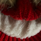 Beanie with puff & built in ear coverage