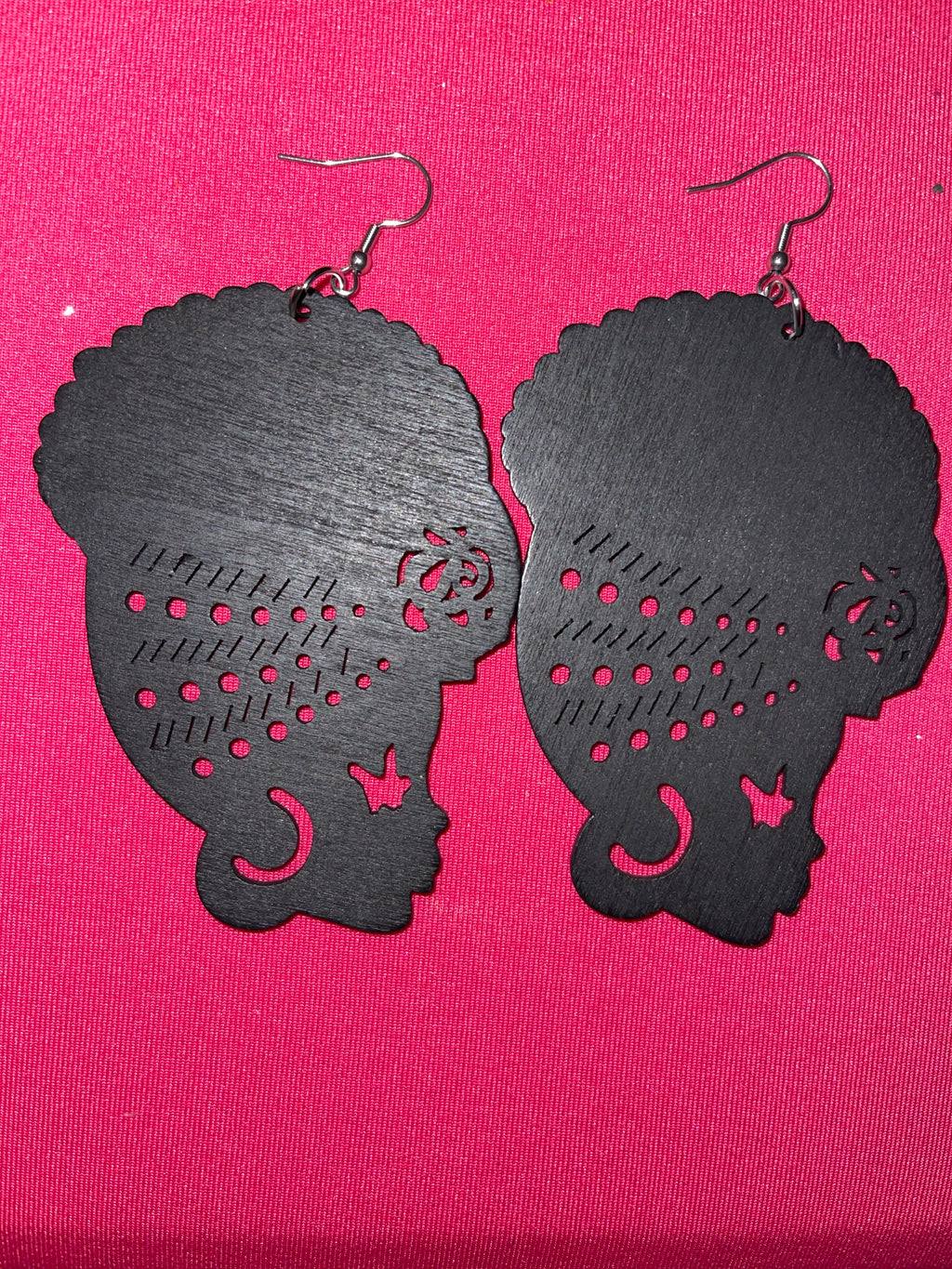 Wooden Woman Silhouette Earrings