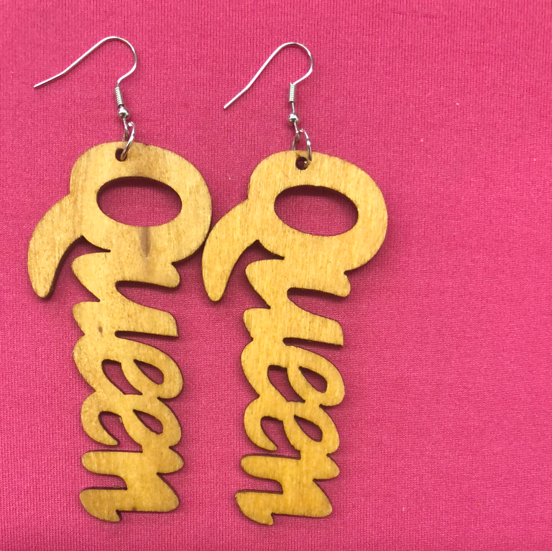 “Queen” Wooden Earrings