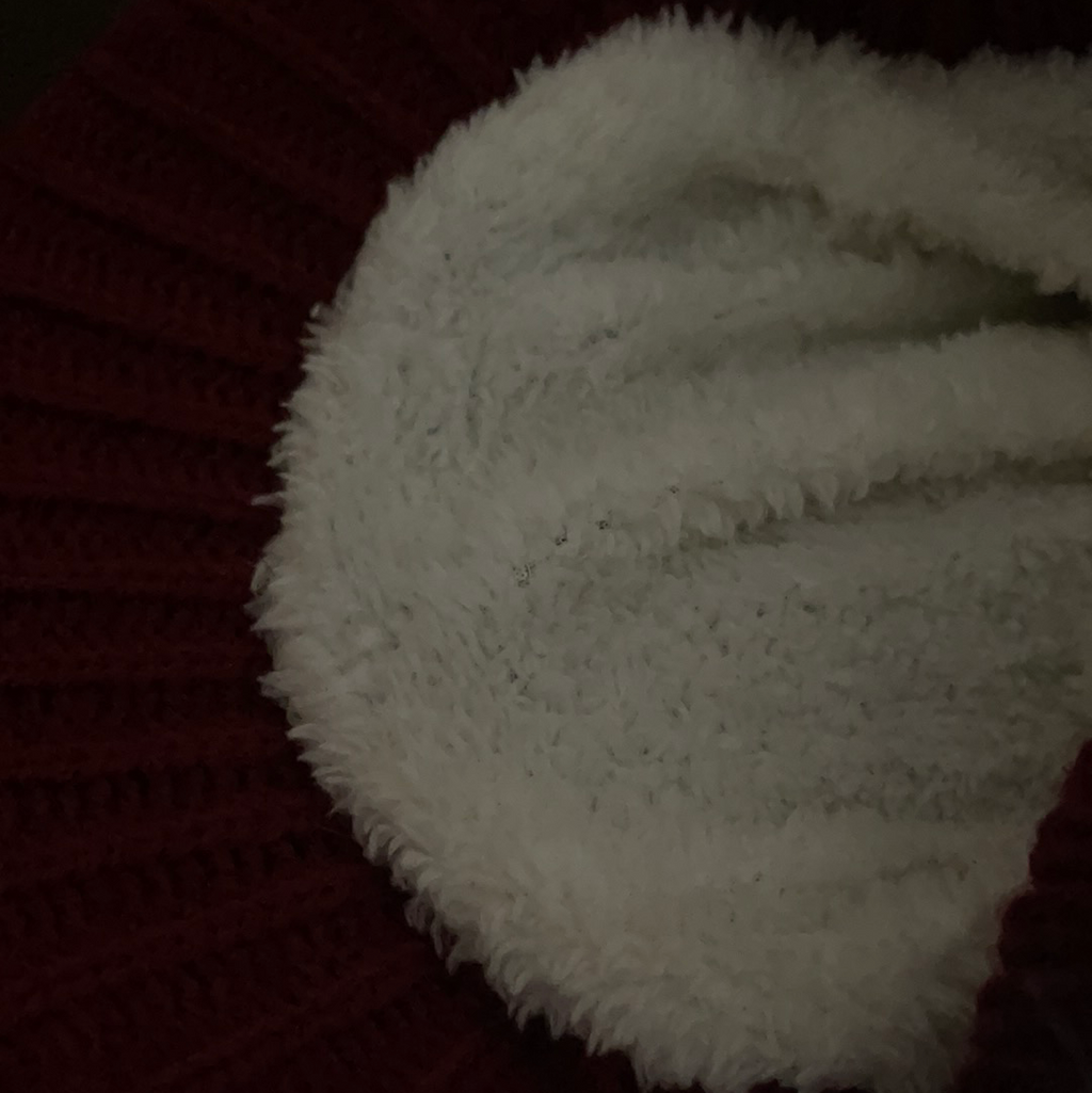 Beanie with puff & built in ear coverage