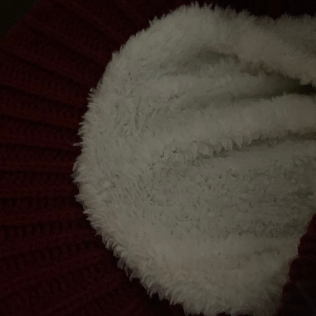 Beanie with puff & built in ear coverage