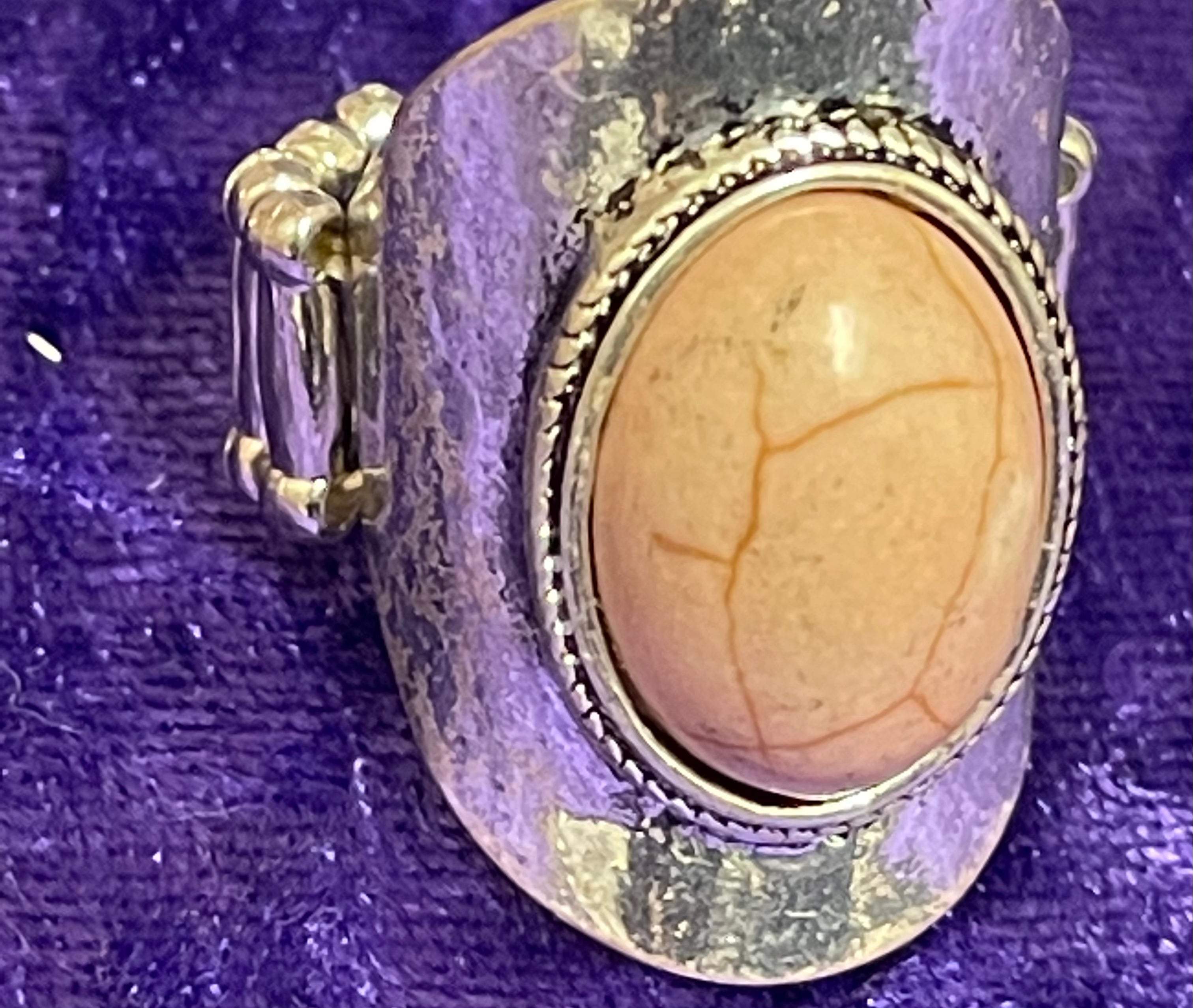 Silver with Tan Stone Ring