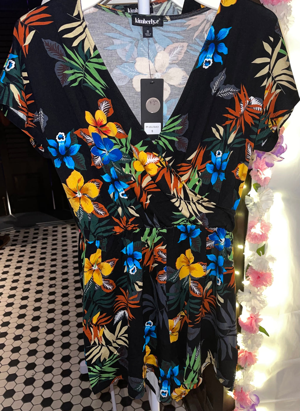 Black Floral Romper