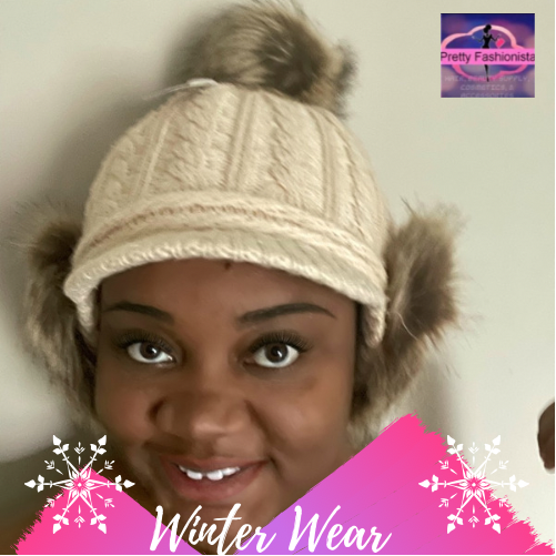 Beanie with puff & built in ear coverage