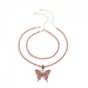 Crystal Butterfly Necklace [4 Variants]