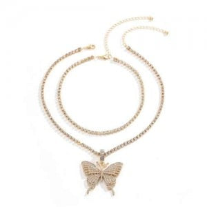 Crystal Butterfly Necklace [4 Variants]