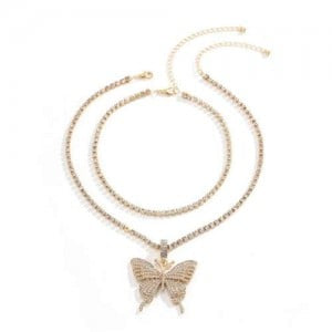 Crystal Butterfly Necklace [4 Variants]