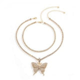 Crystal Butterfly Necklace [4 Variants]