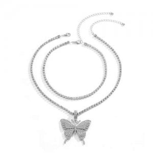 Crystal Butterfly Necklace [4 Variants]
